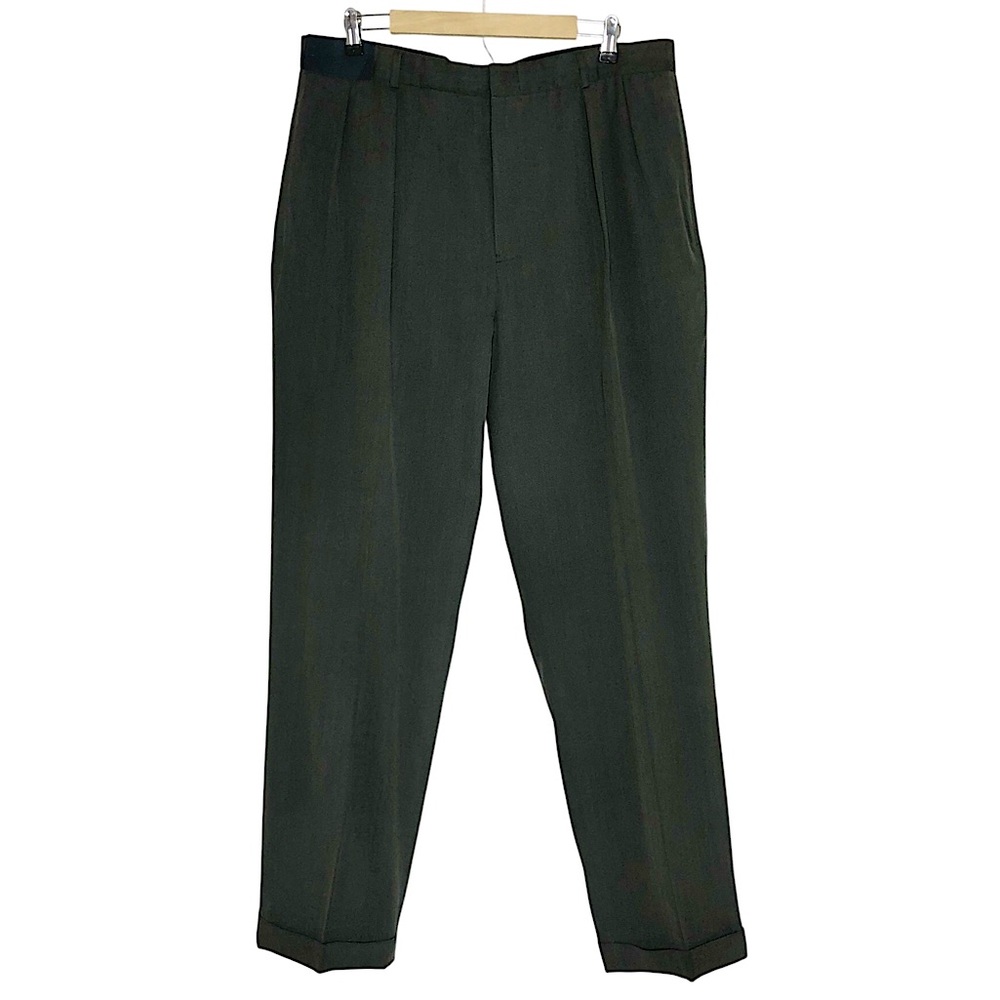 Polo Ralph LaurenMen's Silk Cotton Green Bluish Cuffed Dress Pants 38 x 34